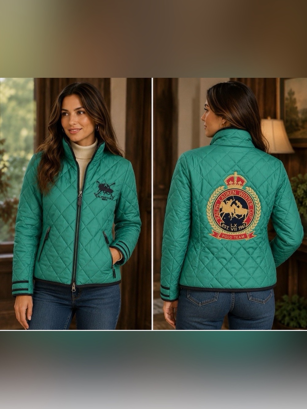 Semi new Polo Ralf Lauren sport green jacket size M